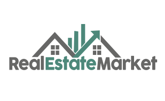 Real estate market logo on the display of the website